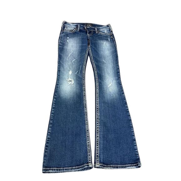 Silver Jeans Denim - Silver jeans bootcut distressed size 25